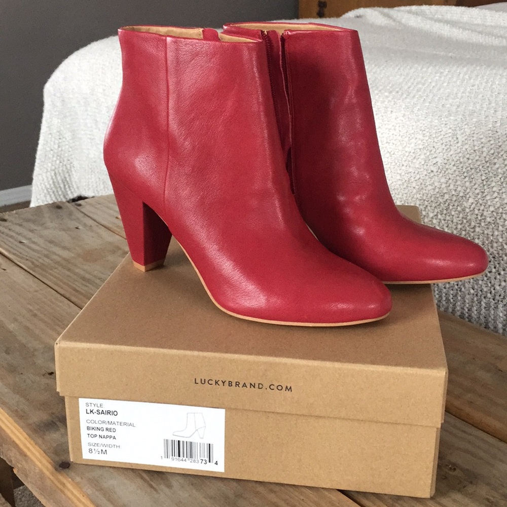Red lucky brand booties